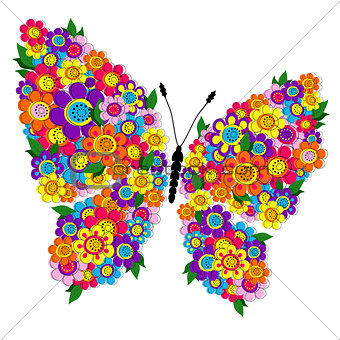Spring floral butterfly