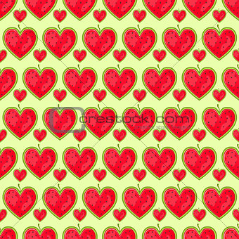 Seamless Pattern With Row of Heart
