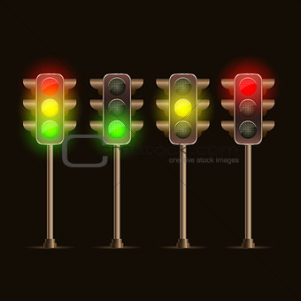 Shiny Traffic Light Icon Set