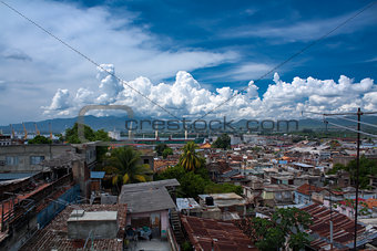 Clouds over Santiago de Cuba harbour