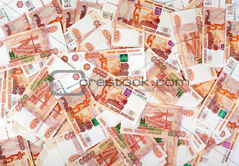 Heap of 5000 russian rubles