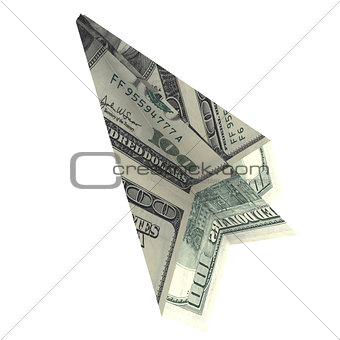Paper airplane from the dollars