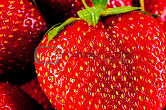 juicy ripe strawberry closeup