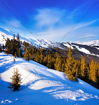 Ski slope near Zell am See, Austrian Alps