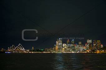 sydney harbour by night in australia