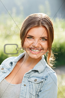 beautiful teenage girl smiling