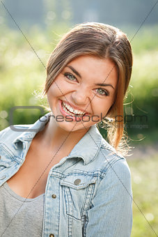 beautiful teenage girl laughing