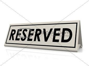 Reserved table sign