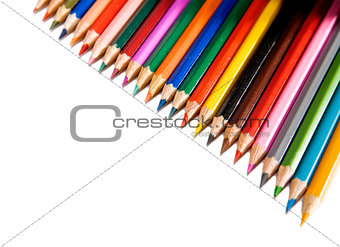 set of pencils on a white background