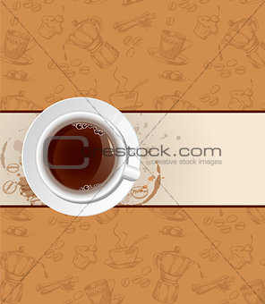 Coffee background and cup