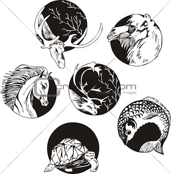 round designs with animals