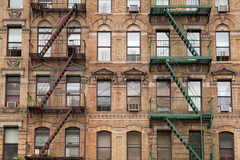 The typical fire stairs on old house in New York 