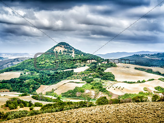Landscape with hill Tuscany