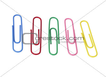 Office paper clips of different colors