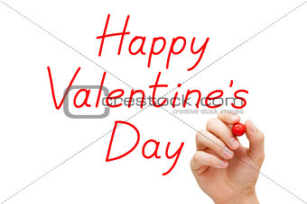 Happy Valentines Day Red Marker