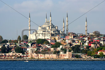 A view from istanbul-mosque and bosphorus