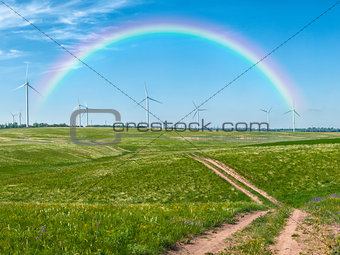 Windmills and rainbow