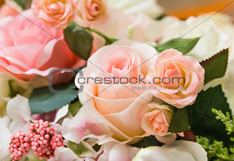 Orange fabric roses
