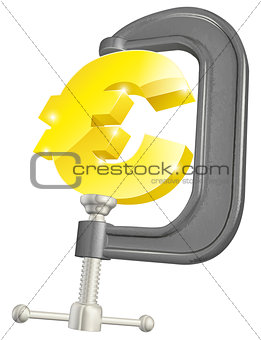 Euro sign in clamp concept