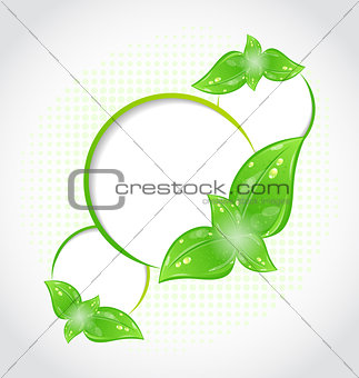 Abstract frames with eco green leaves