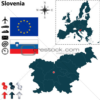 Map of Slovenia with European Union