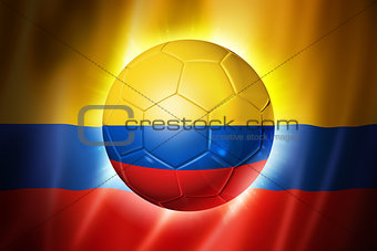 Soccer football ball with Colombia flag