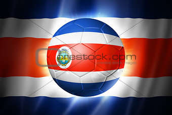 Soccer football ball with Costa Rica flag