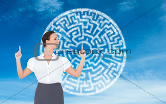 Composite image of content gorgeous businesswoman posing
