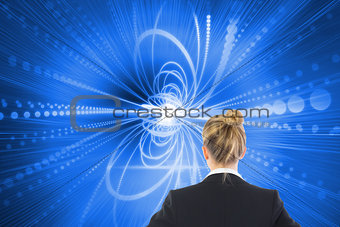Composite image of businesswoman standing
