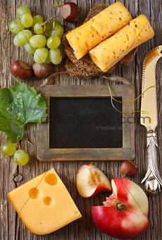 Cheese and fruit.