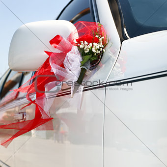 Decorated wedding car