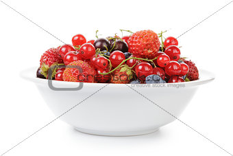 fresh garden berries in bowl
