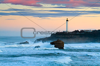 Biarritz Lighthouse in the Storm