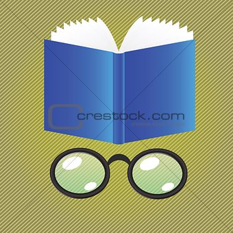  book and glasses