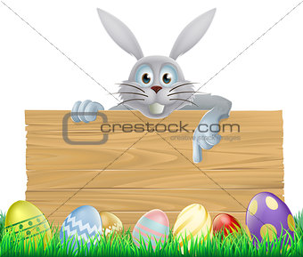 Eggs and Easter bunny sign