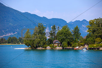 Typical Vacation Lodge on Wolfgang See lake shore, Sankt Wolfgan