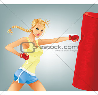 Woman Boxing