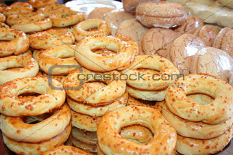 turkish pastry "simit" as background