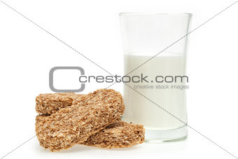 Cereal bar and milk