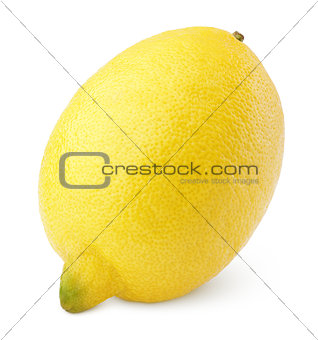 Single lemon on white