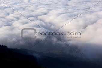 dawn fog in the mountains