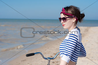 the girl with bicycle