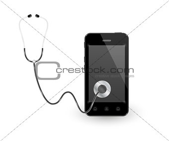smartphone and stethoscope