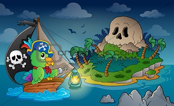 Theme with pirate skull island 1