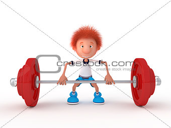 The 3D boy with weight