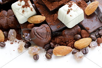 different varieties of chocolate and sweets