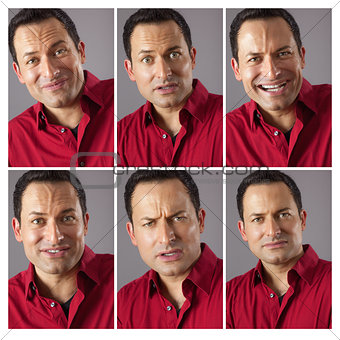 Six Different Male Expression