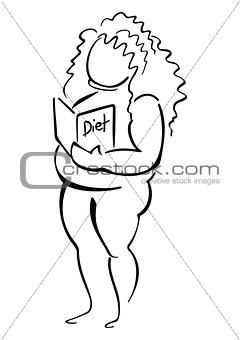 Woman reading about diet
