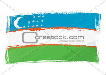 Grunge Uzbekistan flag