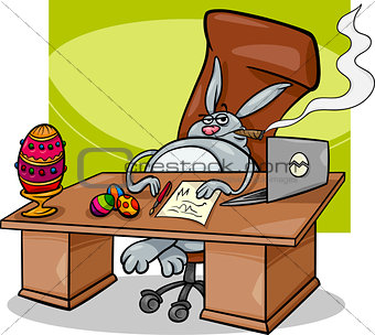 easter bunny businessman cartoon